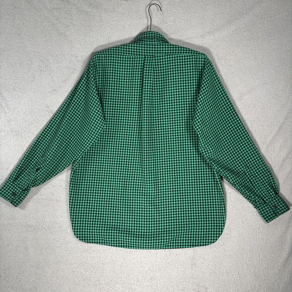 Vintage LL Bean Flannel Shirt Men’s Size L Allagash Green Black Gingham Plaid - Picture 11 of 14